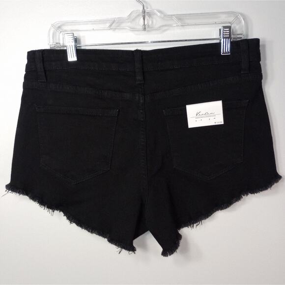 KanCan  Black Cutoff Fringe Raw Hem Shorts KC6033BK Size 13/30 - Picture 3 of 11